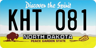 ND license plate KHT081