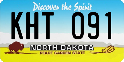 ND license plate KHT091