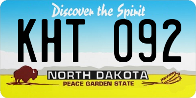 ND license plate KHT092