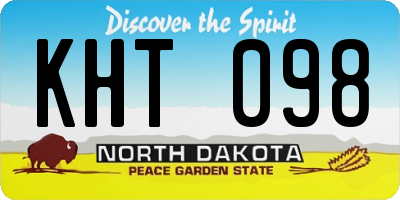 ND license plate KHT098