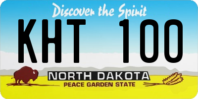 ND license plate KHT100