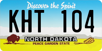 ND license plate KHT104