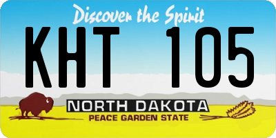 ND license plate KHT105