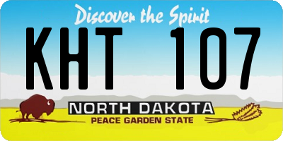 ND license plate KHT107