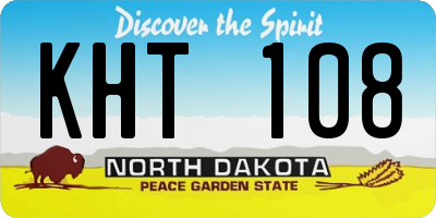 ND license plate KHT108