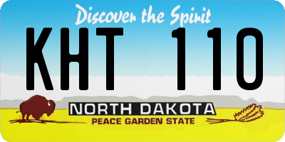 ND license plate KHT110