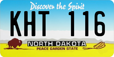 ND license plate KHT116