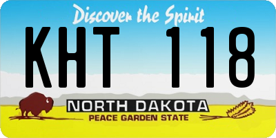 ND license plate KHT118