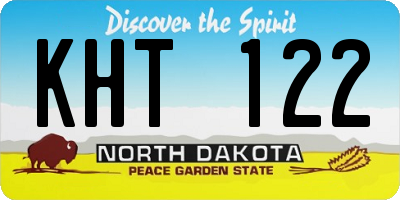 ND license plate KHT122
