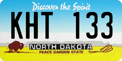 ND license plate KHT133