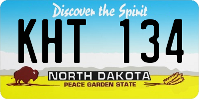 ND license plate KHT134