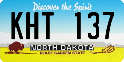 ND license plate KHT137