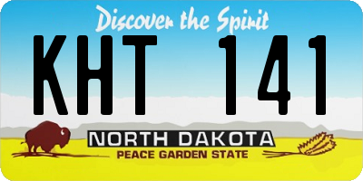 ND license plate KHT141