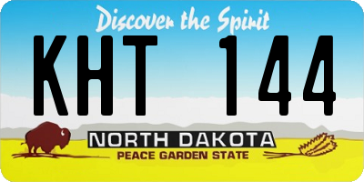 ND license plate KHT144
