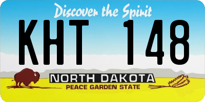 ND license plate KHT148