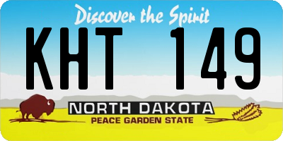 ND license plate KHT149