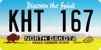 ND license plate KHT167