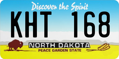 ND license plate KHT168