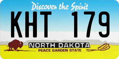 ND license plate KHT179