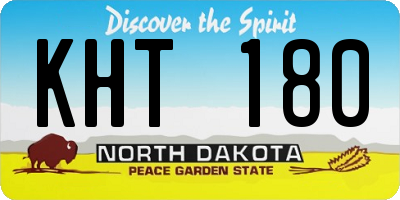 ND license plate KHT180