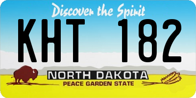 ND license plate KHT182