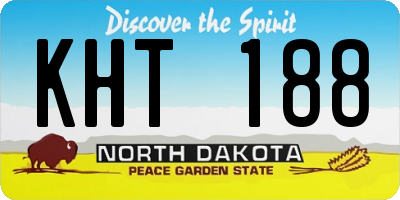 ND license plate KHT188