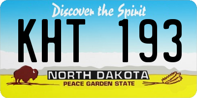 ND license plate KHT193