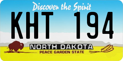 ND license plate KHT194