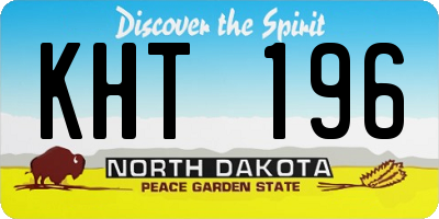 ND license plate KHT196