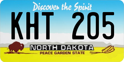 ND license plate KHT205