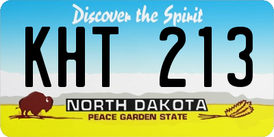 ND license plate KHT213