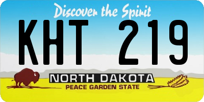 ND license plate KHT219