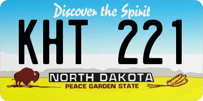 ND license plate KHT221