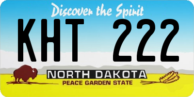 ND license plate KHT222
