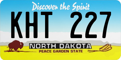 ND license plate KHT227