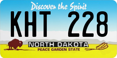ND license plate KHT228