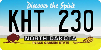 ND license plate KHT230