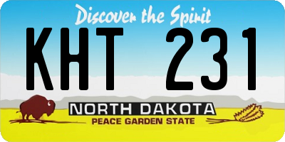 ND license plate KHT231