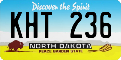 ND license plate KHT236