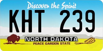 ND license plate KHT239