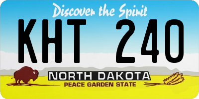 ND license plate KHT240