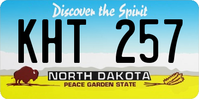 ND license plate KHT257
