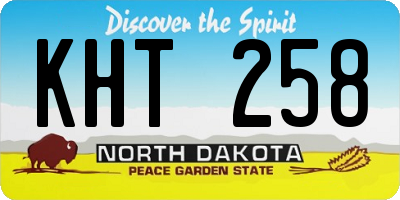 ND license plate KHT258