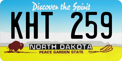 ND license plate KHT259
