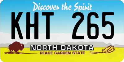 ND license plate KHT265