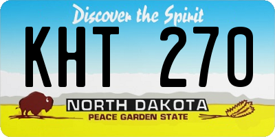 ND license plate KHT270