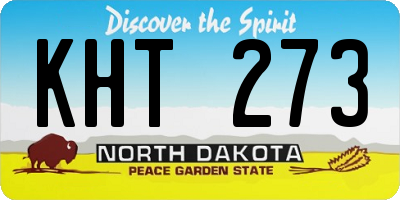 ND license plate KHT273