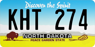 ND license plate KHT274