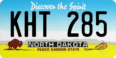 ND license plate KHT285