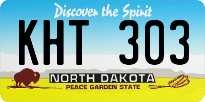 ND license plate KHT303
